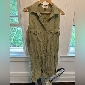 Sage green tank/shorts jump suit. From Anthropologie.
